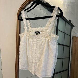 NEW without Tags - Lulus | White Chiffon button up Top